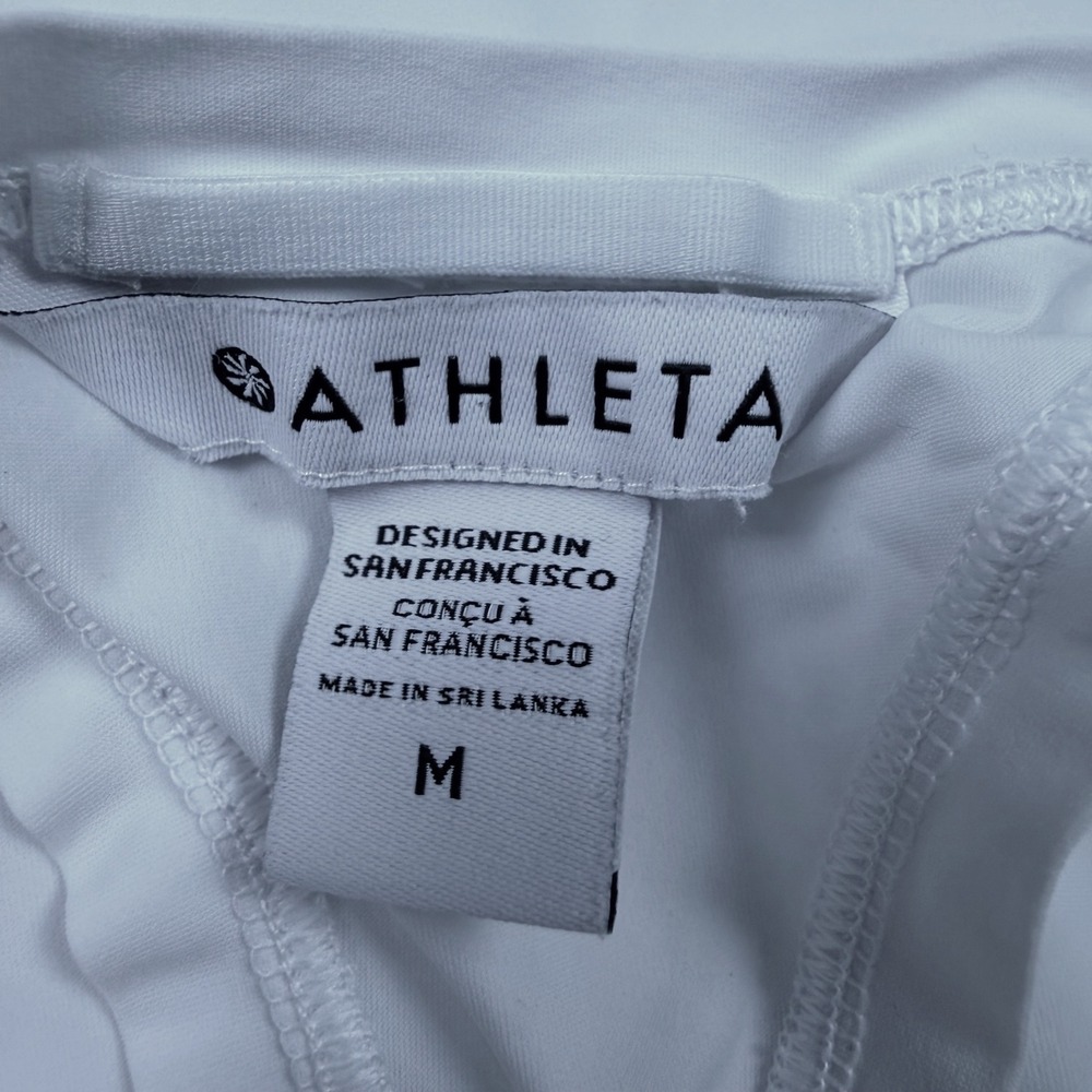 Athleta Racerback Tank Top Womens‎ Medium White Excellent Activewear Workout - Picture 6 of 11